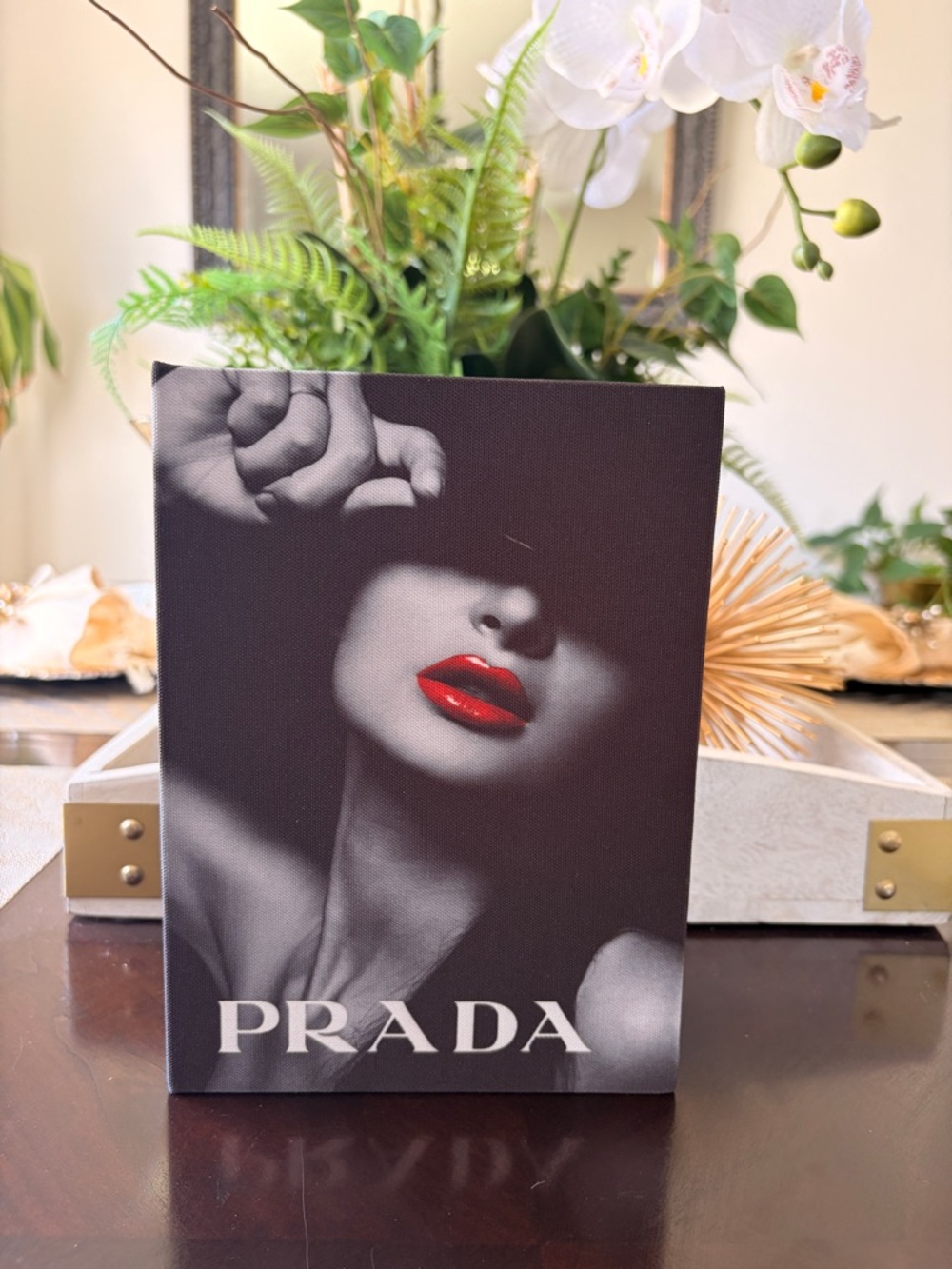 Fashion  Print with Red Lips Jewelry box